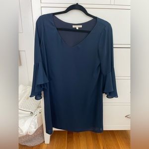 Paper Crown Navy Dress with 3/4 sleeves - size small